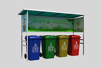 不锈钢垃圾分类回收亭效果图